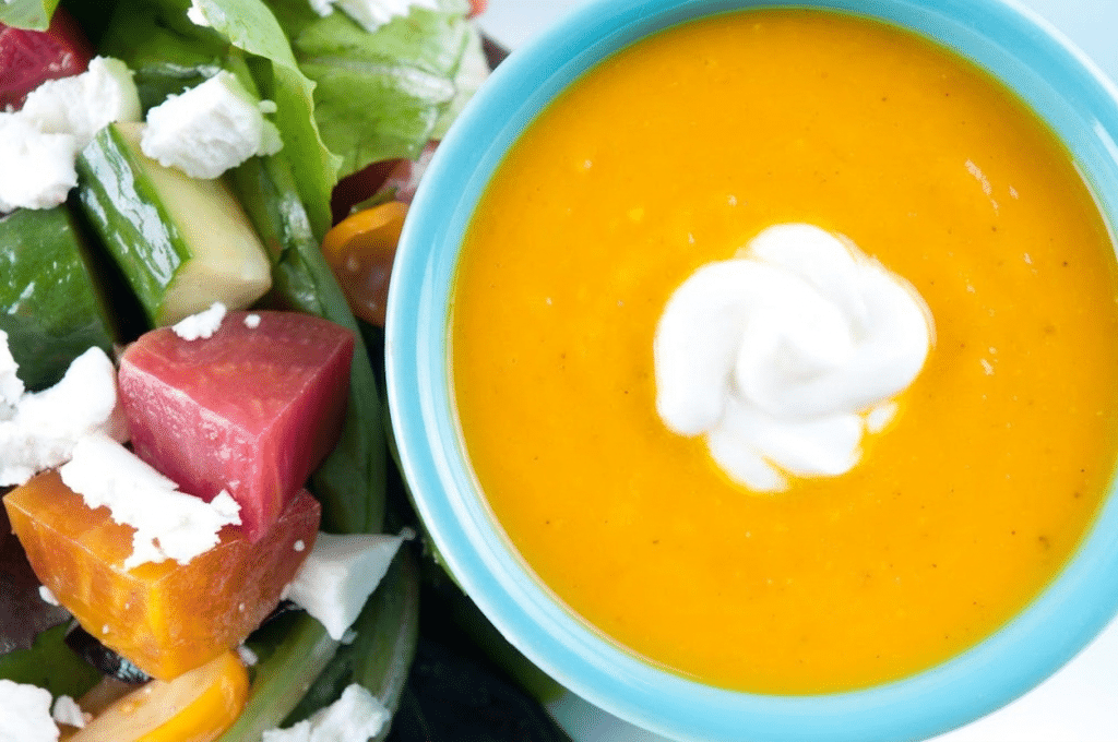 pumpkin-soup-and-side-salad